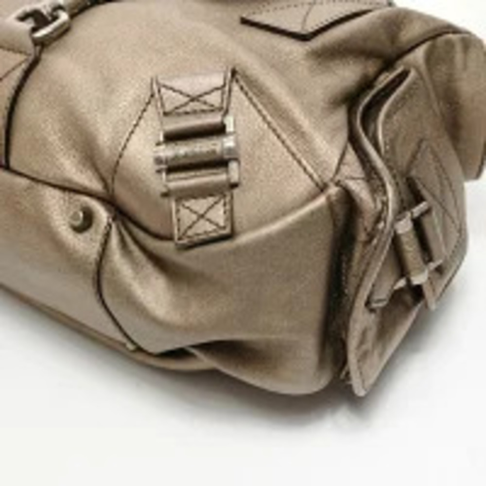 Christian Dior Leather Metallic Bronze Tan Street Boston Bag Shoulder Brown - Picture 6 of 13